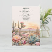 Wüstenkaktus Illustriertes Brautparty Einladung (Stehend Vorderseite)