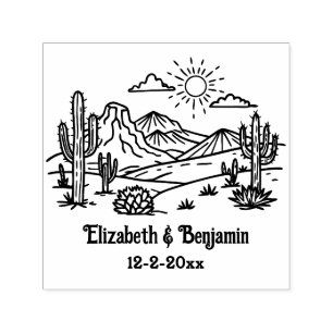 Wüstenkaktus-Landschaft #3 Paar Name Datum Permastempel