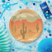 Wüstenkaktus Landschaftsdesign Papierplatte Pappteller (Party)