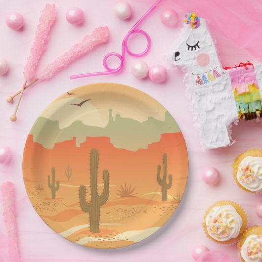 Wüstenkaktus Landschaftsdesign Papierplatte Pappteller (Party)