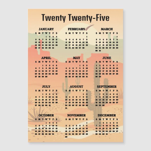 Wüstenkaktus Landschaftsgestaltung Magnetkarte (Vorderseite)