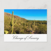 Wüstenkaktus Neue Zuhause-Bewegung Ankündigungspostkarte (Vorderseite)