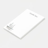 Wüstenkaktus Schwarz-weiß Südwesten Post-it Klebezettel (angewinkelt)