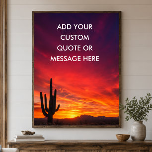 Wüstenkaktus-Sonnenuntergang - Erstelle Deinen eig Poster