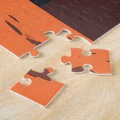 Wüstenkaktus-Sonnenuntergangs-Silhouette  Puzzle (Seite)