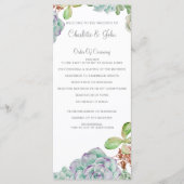 Wüstenkaktus Succulents Hochzeitsprogramme Programm (Vorderseite)