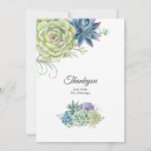 Wüstenkaktus Succulents Wedding Dankeskarte (Vorderseite)
