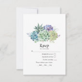 Wüstenkaktus Succulents Wedding RSVP Karte (Vorderseite)
