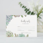 Wüstenkaktus Succulents Wedding rsvp Karte (Stehend Vorderseite)