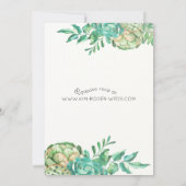 Wüstenkaktus Sukkulente Hochzeitsfeiern Einladung (Rückseite)