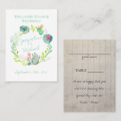 Wüstenkaktus Sukkulenter Sitzplatz aus Leaf Platzkarte (Vorne/Hinten)