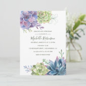 Wüstenkaktus Sukkulents Brautparty Einladung (Stehend Vorderseite)