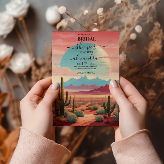 Wüstenkaktus Sukkulents-Brautparty Einladung