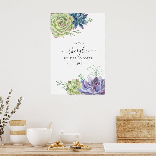 Wüstenkaktus Sukkulents Brautparty Willkommen Poster (Küche)