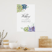 Wüstenkaktus Sukkulents Hochzeitwillkommen Poster (Küche)