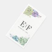 Wüstenkaktus Sukkulents Monogram Serviette (Ecke)