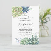 Wüstenkaktus Sukkulents Online Virtual Wedding Einladung (Stehend Vorderseite)