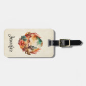 Wüstenkaktus und Gebirge Gepäckanhänger (Vorderseite horizontal)