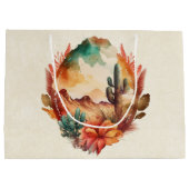 Wüstenkaktus und Gebirge Große Geschenktüte (Rückseite)