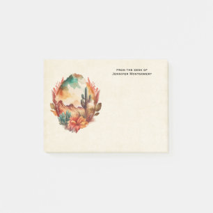 Wüstenkaktus und Gebirge Post-it Klebezettel