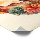 Wüstenkaktus und Gebirge Poster (Ecke)