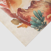 Wüstenkaktus und Gebirge Seidenpapier (Ausschnitt)