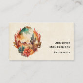 Wüstenkaktus und Gebirge Visitenkarte (Vorderseite)