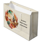 Wüstenkaktus und Gebirge zum Geburtstag Große Geschenktüte (Vorderseite Schrägansicht)