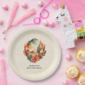 Wüstenkaktus und Gebirge zum Geburtstag Pappteller (Party)