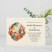 Wüstenkaktus und Hochzeiten der Berge Einladung (Stehend Vorderseite)