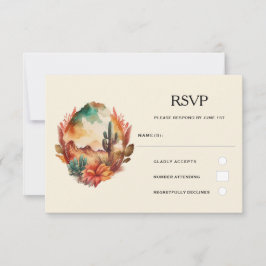Wüstenkaktus und Hochzeiten der Berge RSVP Karte