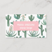 Wüstenkaktus und Sukkulturen Wasserfarbendesign Visitenkarte (Vorderseite)