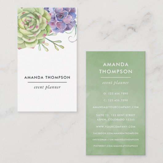 Wüstenkaktus Visitenkarte (Vorne/Hinten)