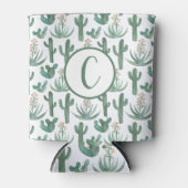 Wüstenkaktus Wasserfarbe CUSTOM Initials Weiß Dosenkühler (Vorderseite)