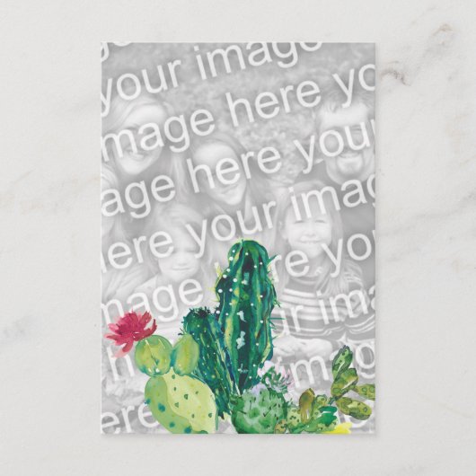 Wüstenkaktus Wasserfarbe Fügen Sie Ihre eigenen Fo Begleitkarte (Vorderseite)