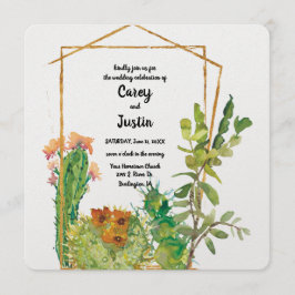Wüstenkaktus Watercolor Wedding Einladung