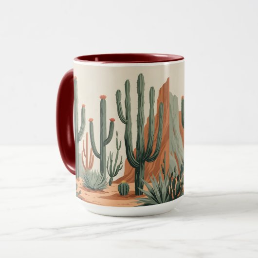 Wüstenkaktusgarten | Südwestliche Kaffeetasse (Vorderseite Links)