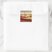 Wüstenkaktuslandschaft Quadratischer Aufkleber (Tasche)