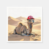 Wüstenkamel mit Rentnerkappe Serviette (Vorderseite)
