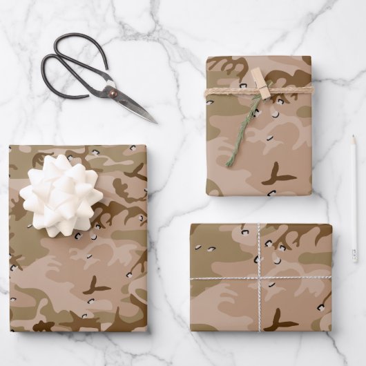 Wüstenkampfarena mit Kies, Militär, Armee Geschenkpapier Set (Vorderseite)