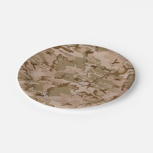 Wüstenkampfarena mit Kies, Militär, Armee Pappteller (Schrägansicht)