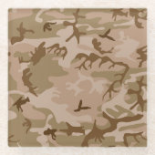 Wüstenkampfmuster, militärisches Muster, Armee Glasuntersetzer (Vorderseite)