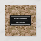 Wüstenkampfmuster, militärisches Muster, Armee Quadratische Visitenkarte (Rückseite)