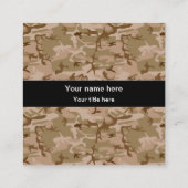 Wüstenkampfmuster, militärisches Muster, Armee Quadratische Visitenkarte (Rückseite)