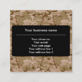 Wüstenkampfmuster, militärisches Muster, Armee Quadratische Visitenkarte (Vorderseite)