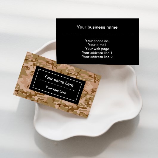 Wüstenkampfmuster, militärisches Muster, Armee Visitenkarte