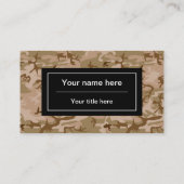 Wüstenkampfmuster, militärisches Muster, Armee Visitenkarte (Rückseite)