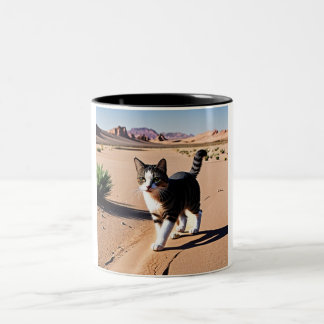 Wüstenkatze Wanderer: Eine Zwei-Keramiken-Tasse Zweifarbige Tasse