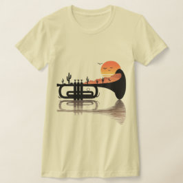 "Wüstenklänge – Trompeten-Sonnenuntergangs-Surreal T-Shirt
