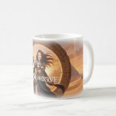 Wüstenkriegerin-Mug 'Erhebe dich darüber' Kaffeetasse (VorderseiteRechts)